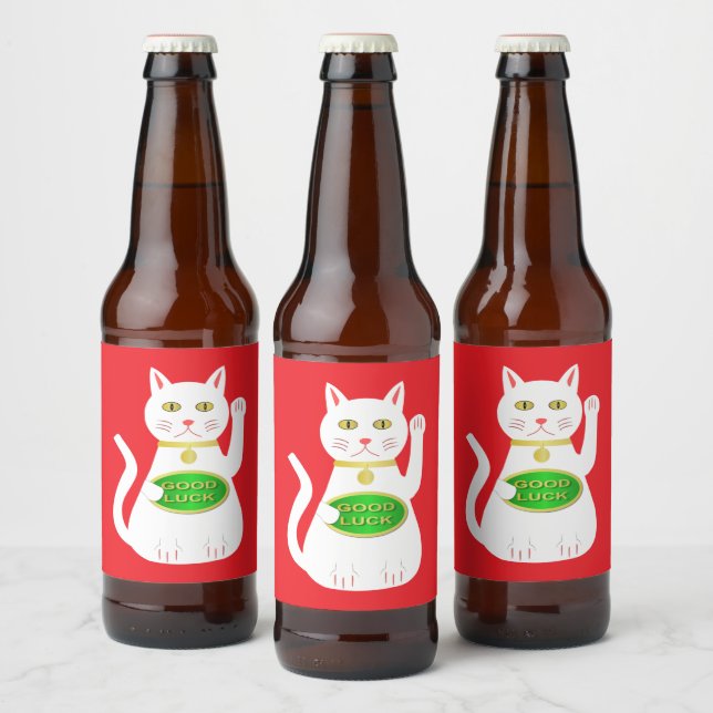 Rótulo Para Garrafa De Cerveja Oriental Lucky Cat (Garrafas)