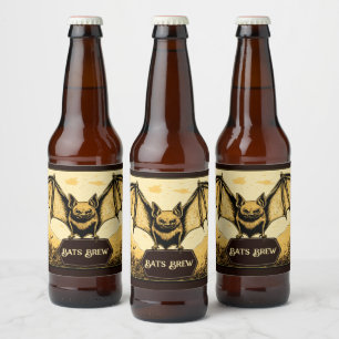 Rótulo Para Garrafa De Cerveja Ouro de morcego vampiro