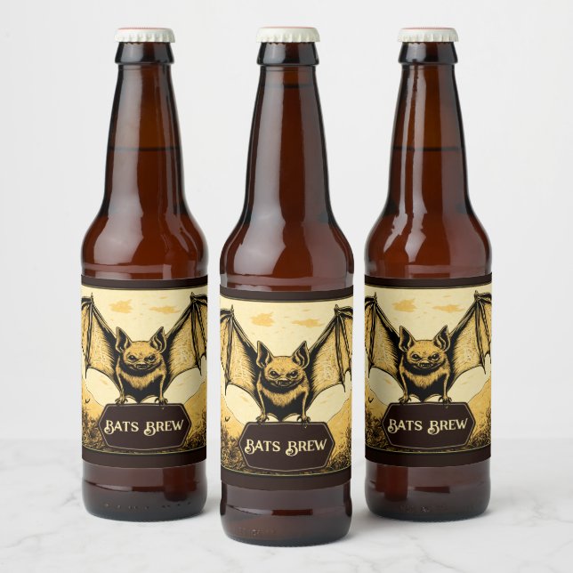 Rótulo Para Garrafa De Cerveja Ouro de morcego vampiro (Garrafas)