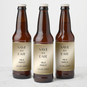 Rótulo Para Garrafa De Cerveja Ouro moderno