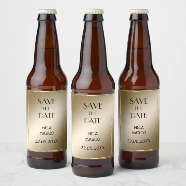 Rótulo Para Garrafa De Cerveja Ouro moderno (Garrafas)