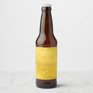 Rótulo Para Garrafa De Cerveja OURO PURO Padrão de Brilho + seu texto / foto