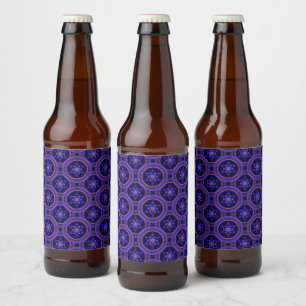 Rótulo Para Garrafa De Cerveja Padrão Abstrato Floral Moderno Boho Elegante #505