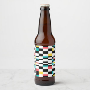 Rótulo Para Garrafa De Cerveja Padrão geométrico colorido, urbano, moderno, de 