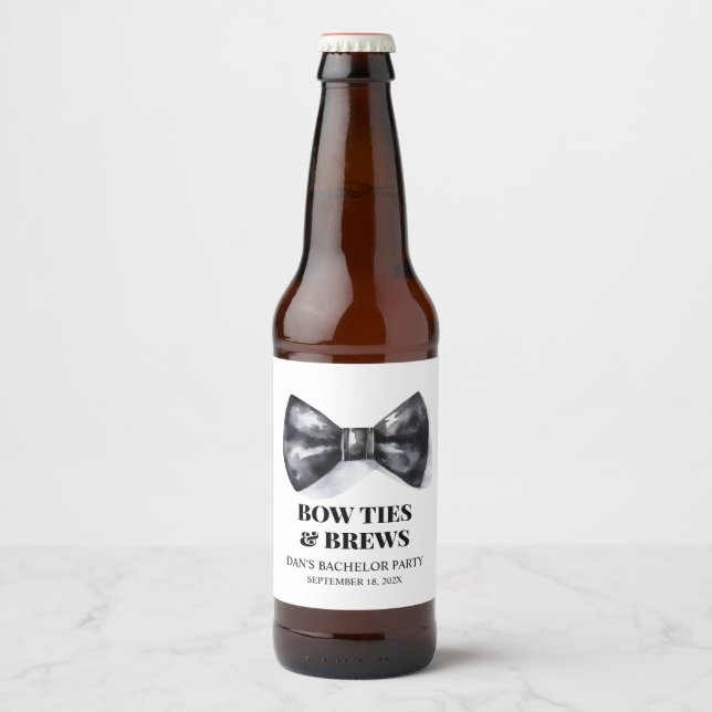 Rótulo Para Garrafa De Cerveja Padrinho de casamento de arco Tie Bachelor Party (Frente)