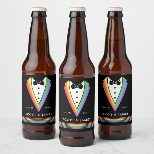 Rótulo Para Garrafa De Cerveja Padrinho de casamento personalizado do arco-íris p (Garrafas)