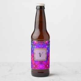 Rótulo Para Garrafa De Cerveja Padrões de Monograma Elegantes e Modernos Festa de