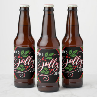 Rótulo Para Garrafa De Cerveja Pai Jolly Juice Christmas Cheer Bottle