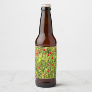 Rótulo Para Garrafa De Cerveja Paisagem de Popia de Prado Artístico