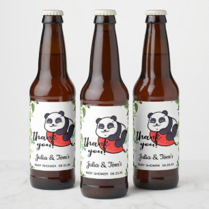 Rótulo Para Garrafa De Cerveja Panda Bonita Obrigado Chá de fraldas 