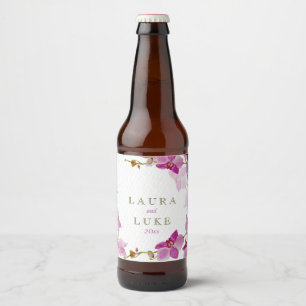 Rótulo Para Garrafa De Cerveja Paraíso da orquídea, floral