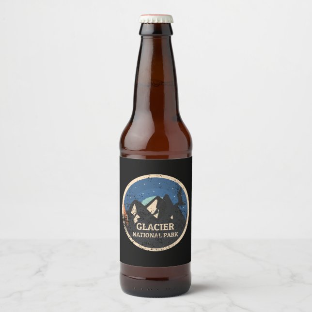 Rótulo Para Garrafa De Cerveja Parque Nacional Glacier (Frente)