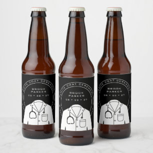 Rótulo Para Garrafa De Cerveja Partido Personalizado da Cerimônia de Casaco Branc