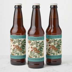Rótulo Para Garrafa De Cerveja Pássaro Humming, Ave de Audubon, América