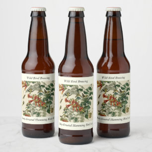 Rótulo Para Garrafa De Cerveja Pássaro Humming, Ave de Audubon, América