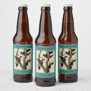 Rótulo Para Garrafa De Cerveja Pássaros de Pica-Pica-Pica-Pau da América