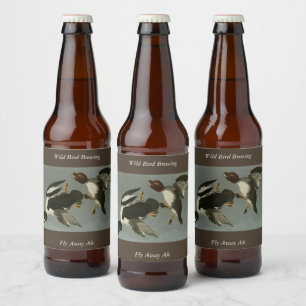 Rótulo Para Garrafa De Cerveja Pato-ouro - das Aves da América de Audubon