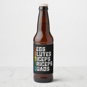 Rótulo Para Garrafa De Cerveja Pernas LGBTQ Glutes Biceps Triceps Quads Engraçado