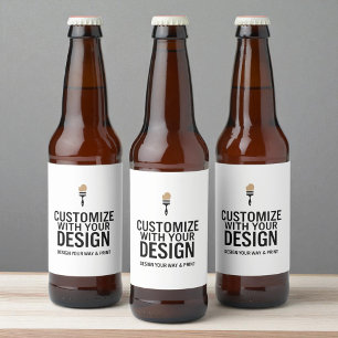 Rótulo Para Garrafa De Cerveja Personalizada Minimalista Customizada Marca da Emp