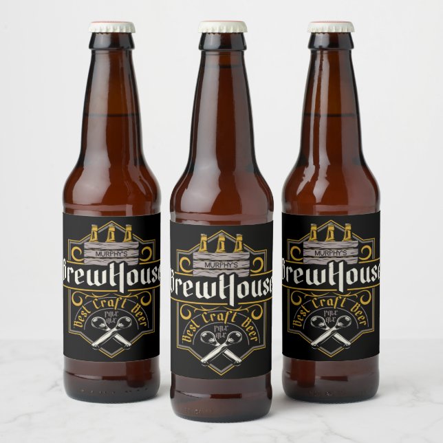 Rótulo Para Garrafa De Cerveja Personalizado Melhor Cerveja Ale Bar BrewHouse  (Garrafas)