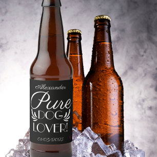 Rótulo Para Garrafa De Cerveja Personalizado "Puro Cachorro Lover"