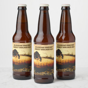 Rótulo Para Garrafa De Cerveja Personalizar Alaskan Grizzly Golden Ale Cerveja Ar