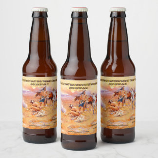 Rótulo Para Garrafa De Cerveja Personalizar Artesanal Tribo Nativa Blackfeet Vint