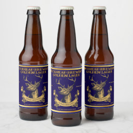 Rótulo Para Garrafa De Cerveja Personalizar Cabeça de Veado Rústico Cerveja Casei