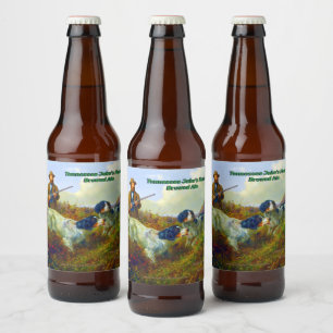 Rótulo Para Garrafa De Cerveja Personalizar Cães Vintage Caçador Levantando Galo