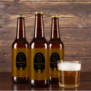 Rótulo Para Garrafa De Cerveja Personalizar Feliz Aniversário Para Um Amigo Detal