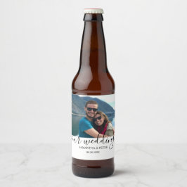 Rótulo Para Garrafa De Cerveja Personalizar Foto Moderna Relaxando Casamento