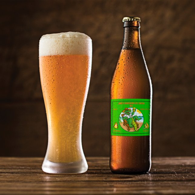 Rótulo Para Garrafa De Cerveja Personalizar o Funny Southern Gator Pesca Surfin (Criador carregado)