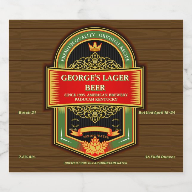 Rótulo Para Garrafa De Cerveja Personalizar o Home Breed Detalhado (Rótulo Único)