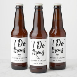 Rótulo Para Garrafa De Cerveja Personalizar Recepção de Casamento I Do Brews