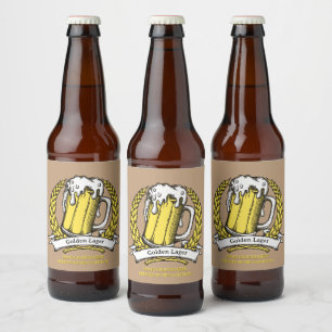 Rótulo Para Garrafa De Cerveja Personalizar Rótulo de Cerveja Esboço Vintage Prof