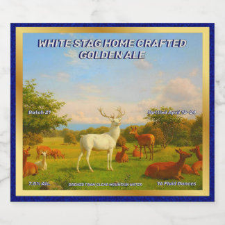 Rótulo Para Garrafa De Cerveja Personalizar White Stag Home Crafted Golden Ale