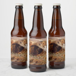 Rótulo Para Garrafa De Cerveja Personalize detalhadamente a Caça de Buffalo Ameri