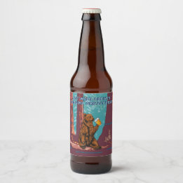 Rótulo Para Garrafa De Cerveja Personalize Diversão Seu Texto Home Brewed Grizzly