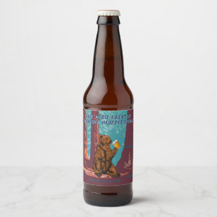 Rótulo Para Garrafa De Cerveja Personalize Diversão Seu Texto Home Brewed Grizzly