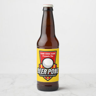 Rótulo Para Garrafa De Cerveja Personalize Este Logo de Beer Pong