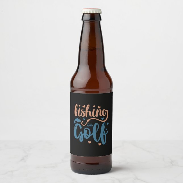 Rótulo Para Garrafa De Cerveja Pesca E Golfe (Frente)