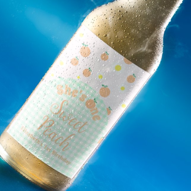 Rótulo Para Garrafa De Cerveja Pêssego Doce 1º Aniversário (Criador carregado)