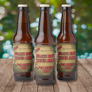 Rótulo Para Garrafa De Cerveja Pirate Brew Rated Arrr