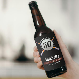 Rótulo Para Garrafa De Cerveja Piscina Billiards 50ª Festa de aniversário Preto