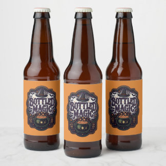 Rótulo Para Garrafa De Cerveja Poção de Bruxa de Halloween Clássica Magia Engarra