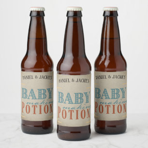 Rótulo Para Garrafa De Cerveja Poção Vintage para Fazer Bebê