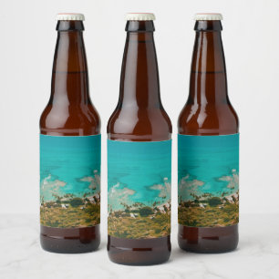 Rótulo Para Garrafa De Cerveja Ponto de vista da cabeça do losango