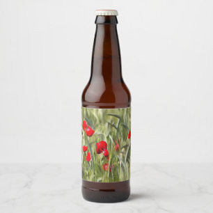 Rótulo Para Garrafa De Cerveja Poppies de Milho