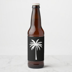 Rótulo Para Garrafa De Cerveja Pôr do Sol de Férias de Verão Legal Praia Palmeira
