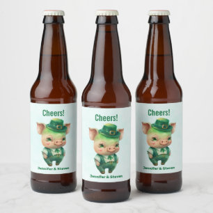 Rótulo Para Garrafa De Cerveja Porco de Fairytala Verde em Rico